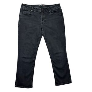 Cabi Jeans Womens 12 Black New Crop Solid Straight Preppy Casual Pants 5 Pockets